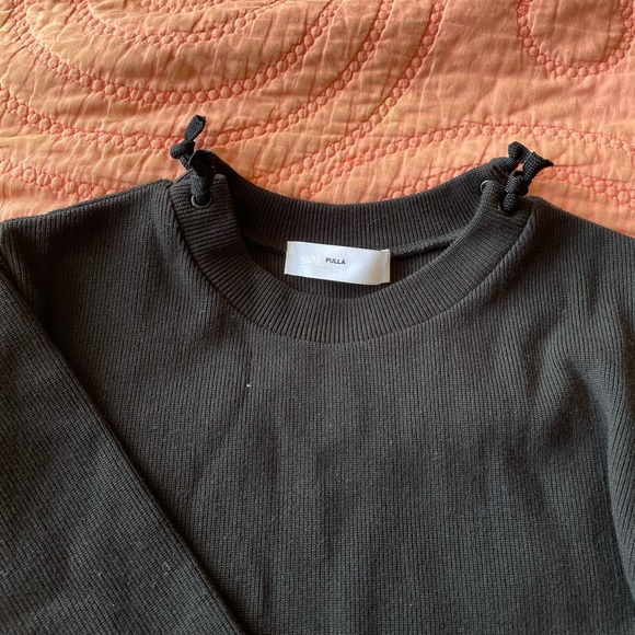 Toga Pulla ribbed tshirt with sheer panel on cuffs Sz Eu 40 - Picture 7 of 11